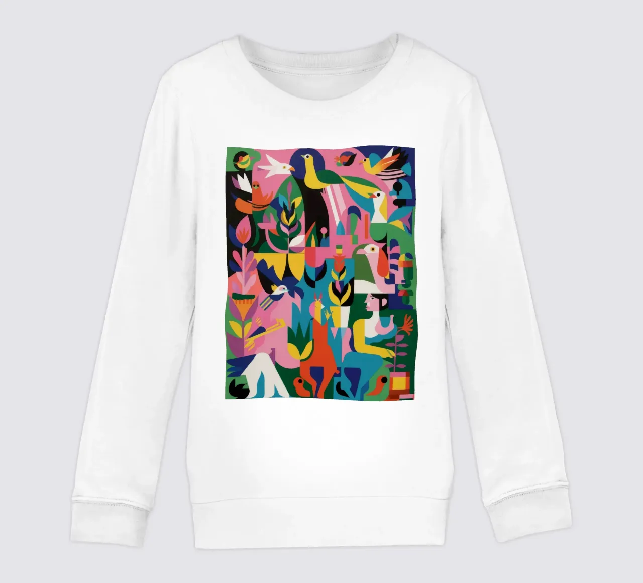 Abstract Garden kids sweatshirt by Petal Canvas