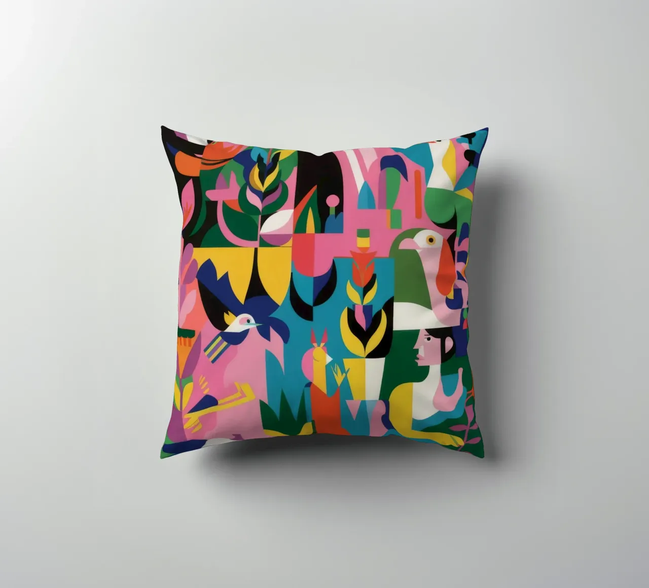 Abstract Garden decorative cushion by Petal Canvas
