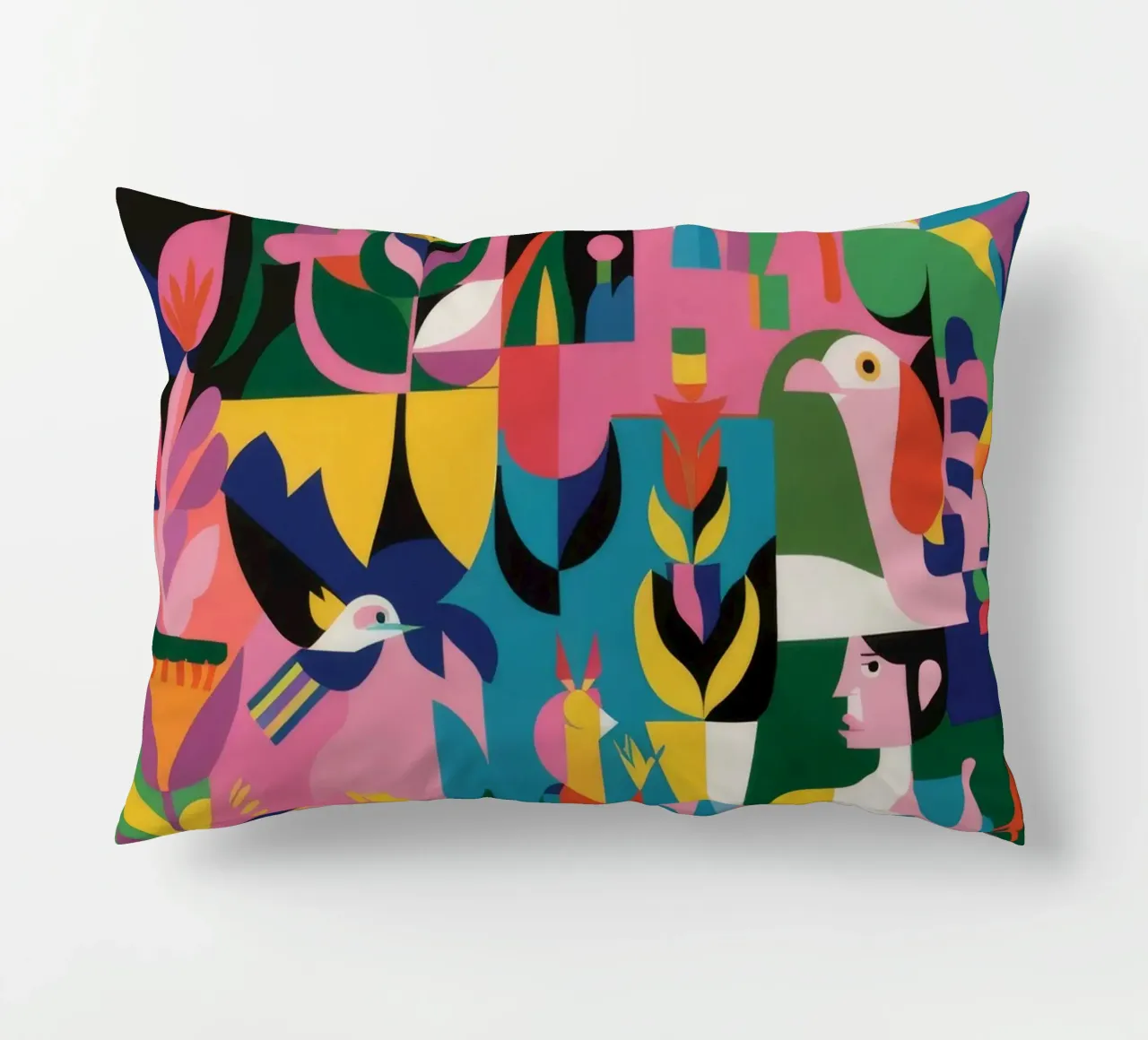 Abstract Garden decorative cushion by Petal Canvas