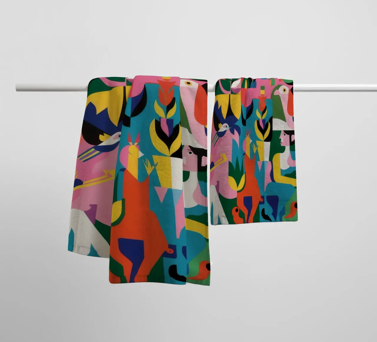 Abstract Garden towel by Petal Canvas