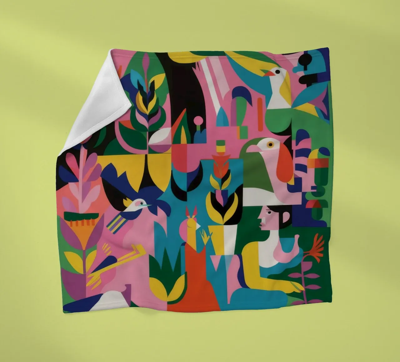 Abstract Garden fleece blanket by Petal Canvas