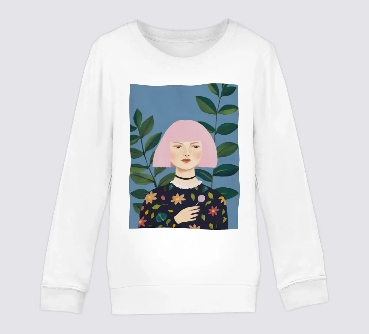 Minimalist Portrait kids sweatshirt by Petal Canvas