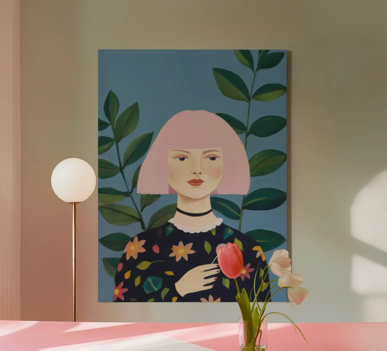 Minimalist Portrait canvas by Petal Canvas