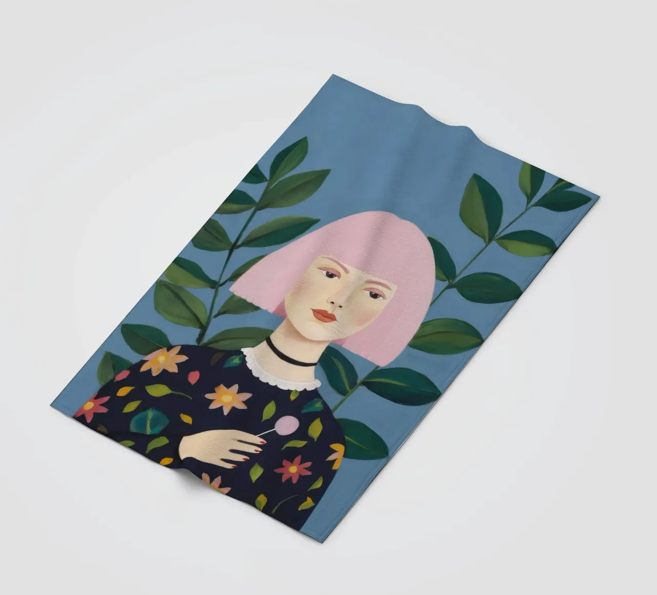 Minimalist Portrait fleece blanket by Petal Canvas