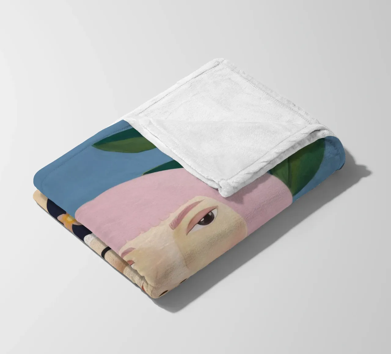 Minimalist Portrait fleece blanket by Petal Canvas