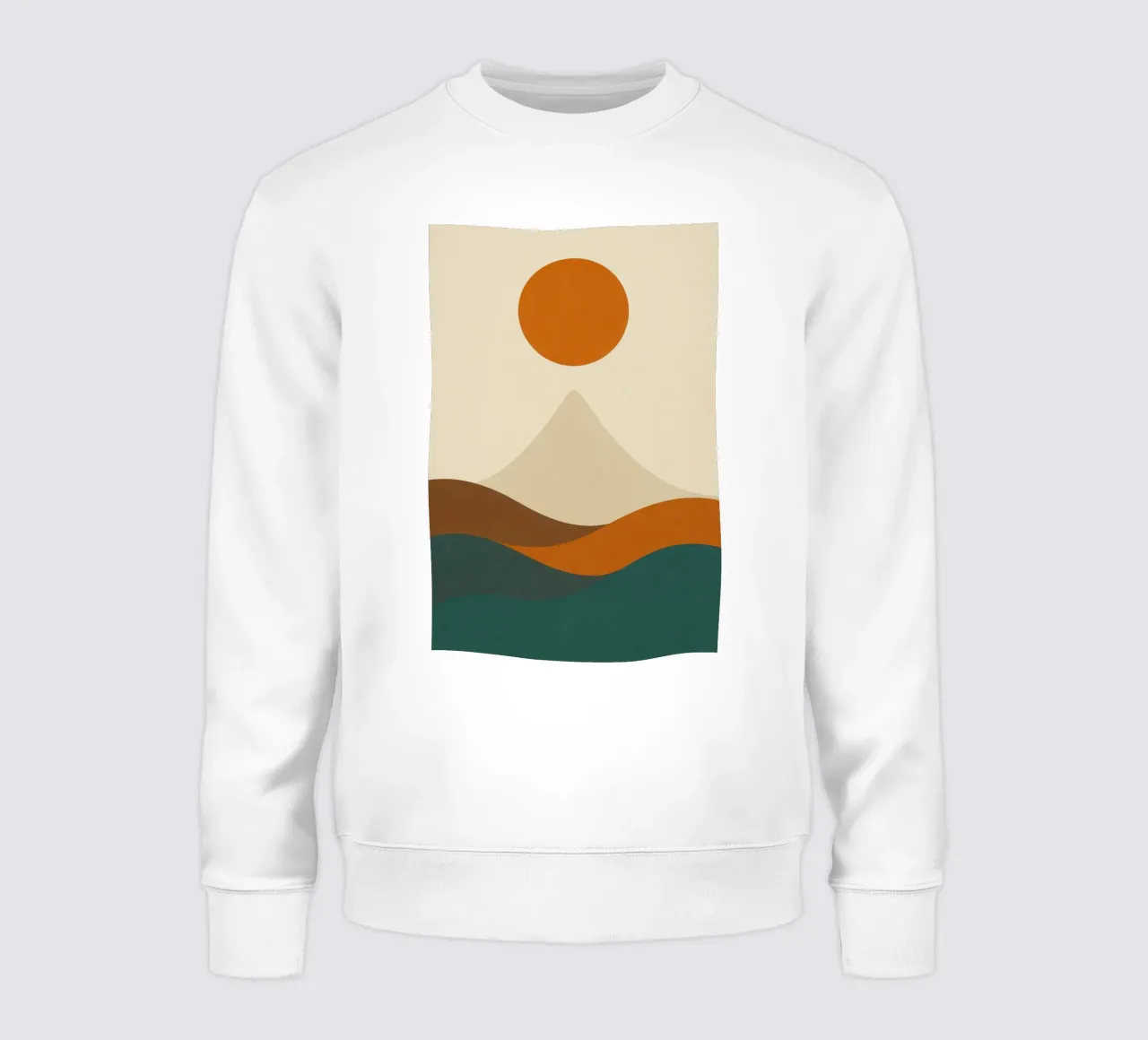 Mount Fuji - Sepia Sun sweatshirt by Affiches Soleil & Déco Lumineuse – Sunny