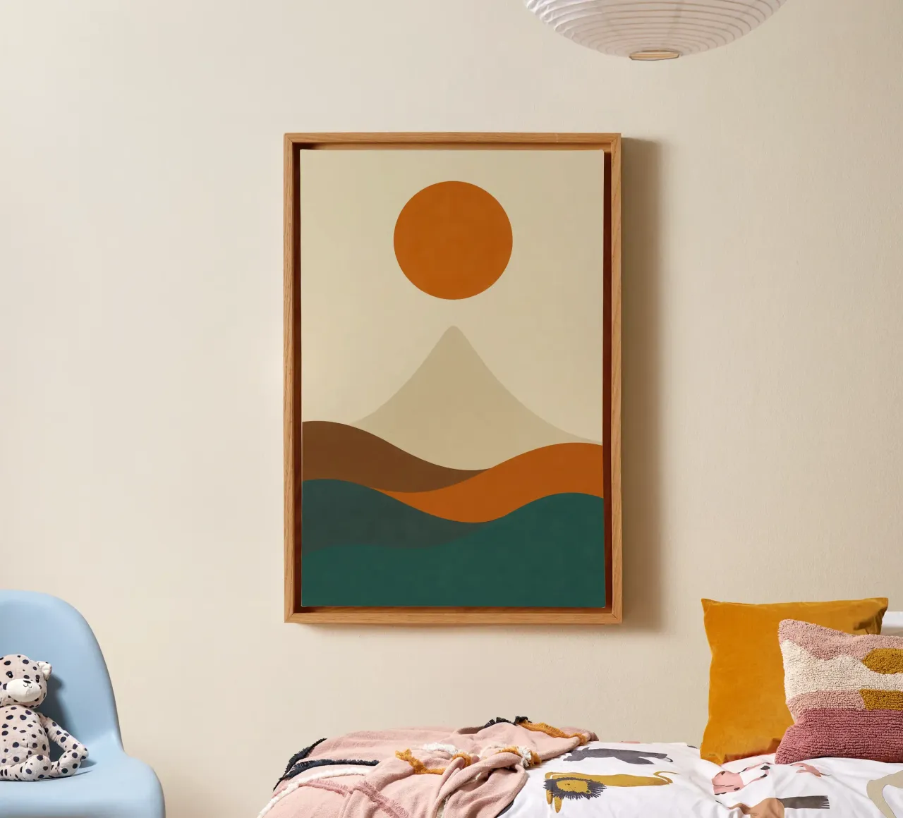 Monte Fuji - Sole di seppia tela con Cornice a cassetta da Affiches Soleil & Déco Lumineuse – Sunny