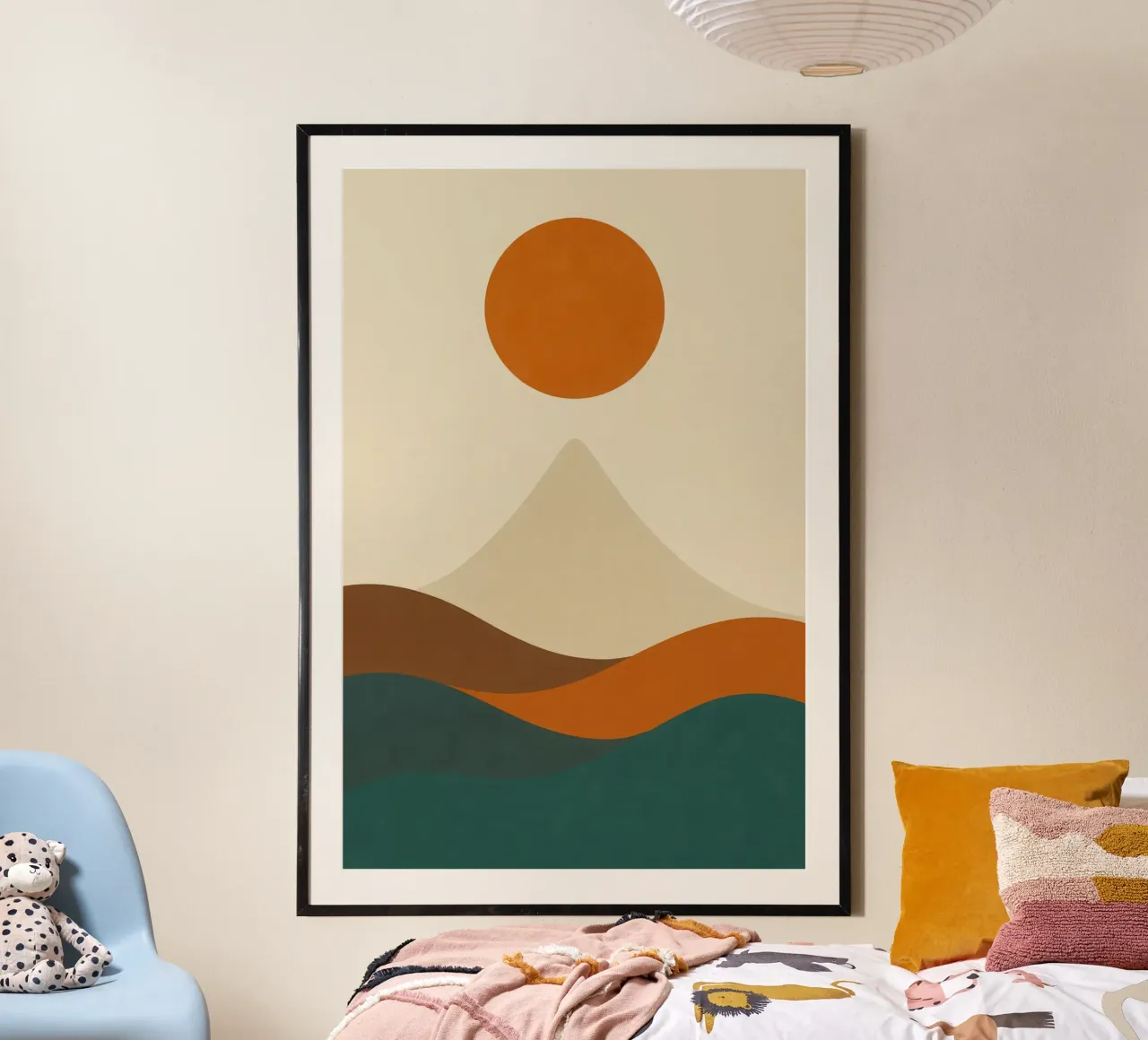 Monte Fuji - Sole di seppia poster con telaio in alluminio da Affiches Soleil & Déco Lumineuse – Sunny