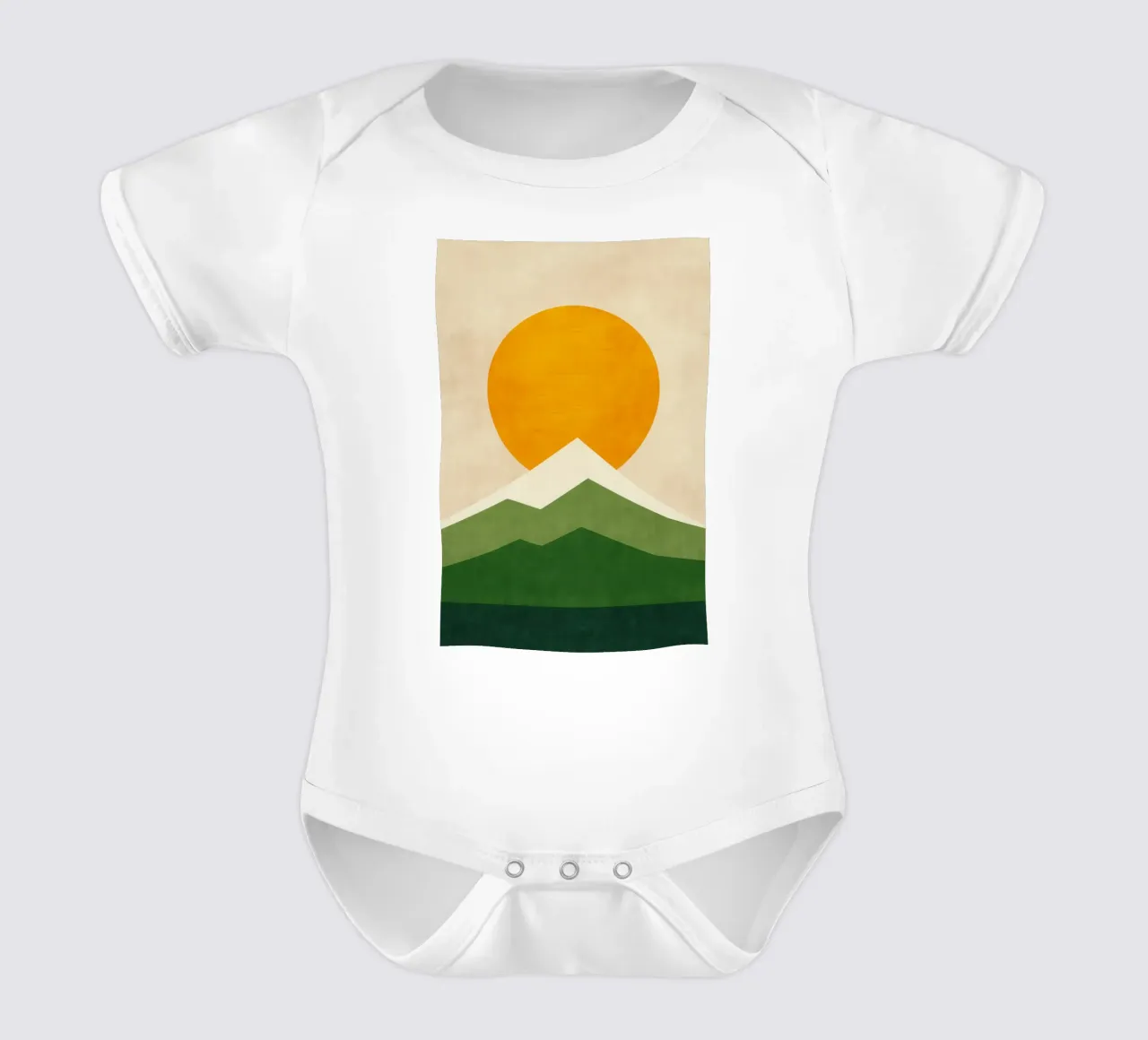 Mount Fuji - Sonnenaufgang in Kyoto Kurzarm Babybody von Affiches Soleil & Déco Lumineuse – Sunny