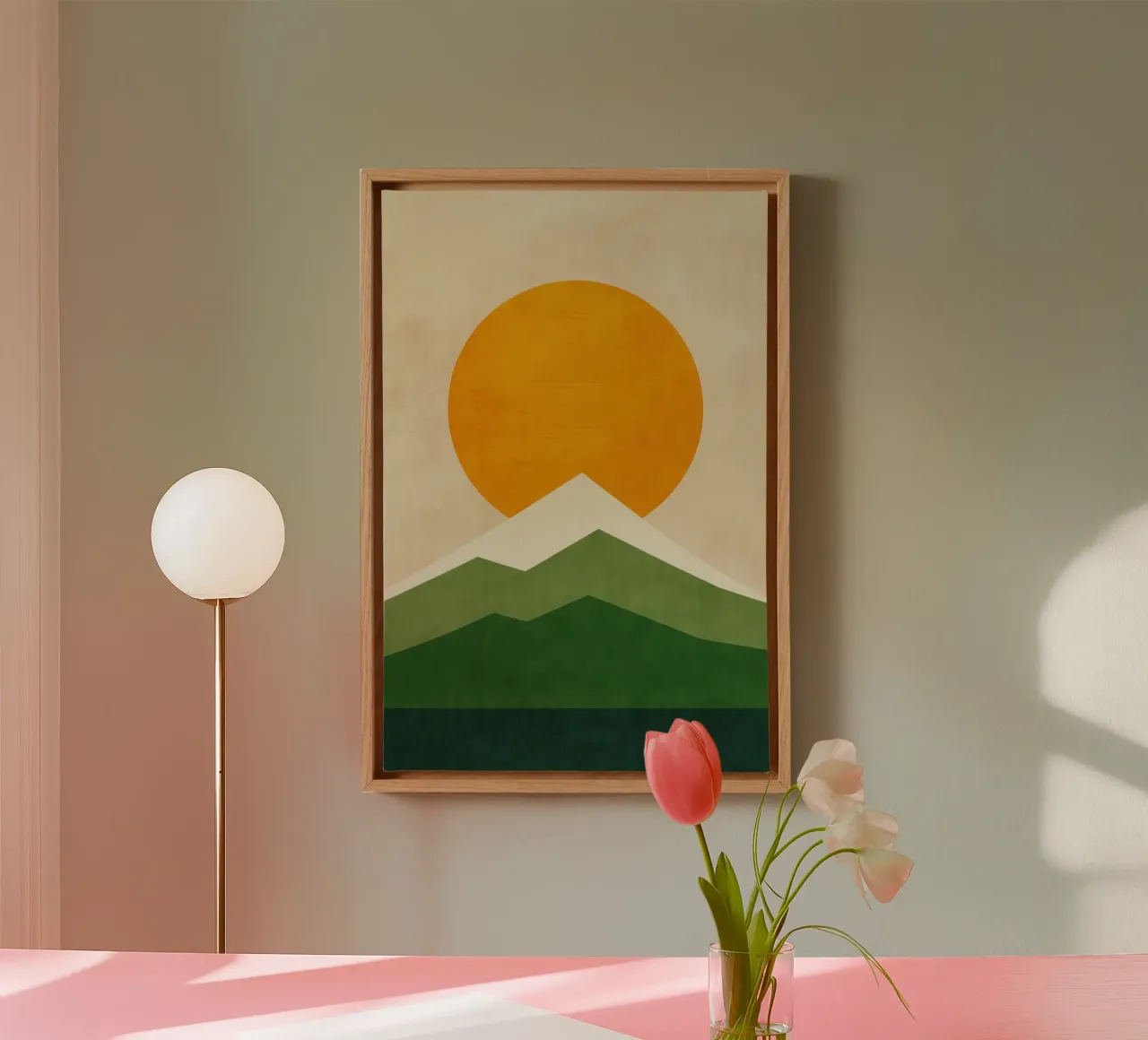 Mount Fuji - Rising Sun in Kyoto canvas with Floater frame by Affiches Soleil & Déco Lumineuse – Sunny
