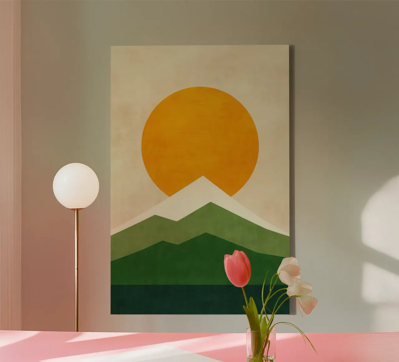 Mount Fuji - Rising Sun in Kyoto canvas with Floater frame by Affiches Soleil & Déco Lumineuse – Sunny