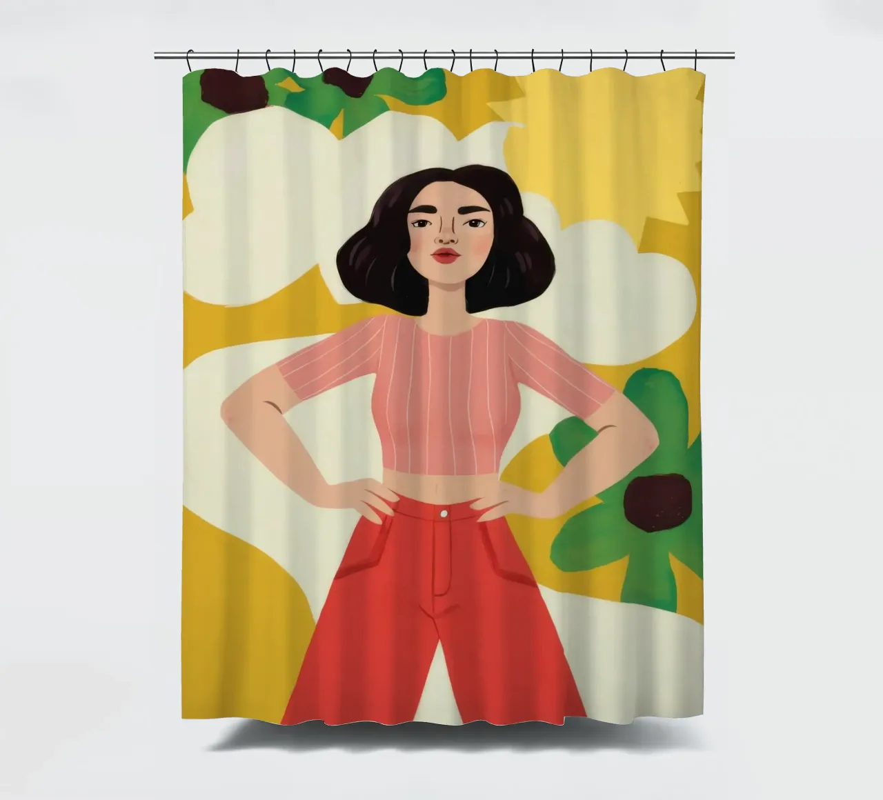 Sunny Day shower curtain by Petal Canvas