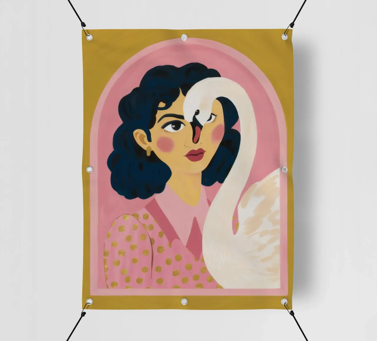 Abbraccio etereo del cigno telo in pvc da Petal Canvas