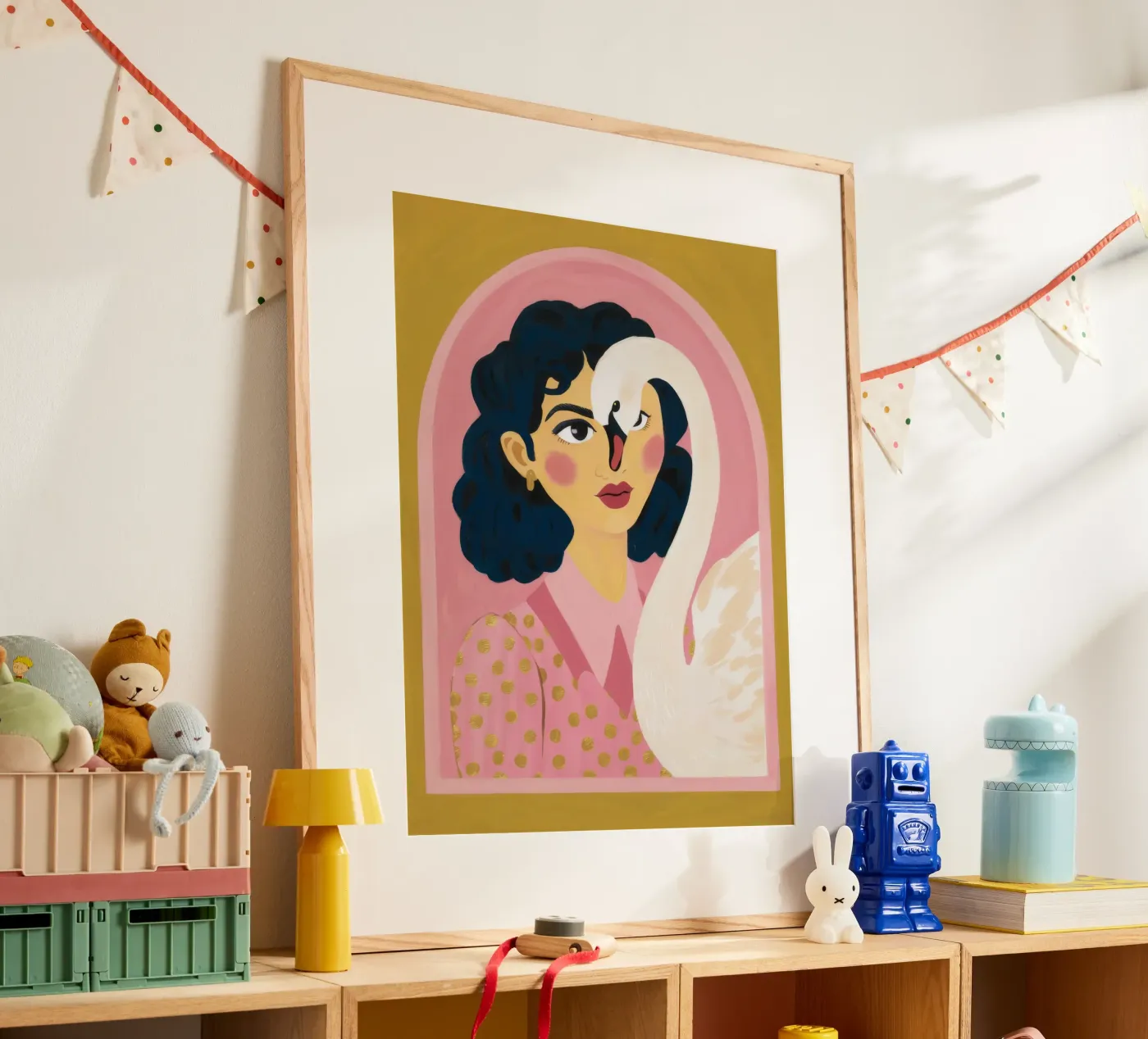 Ätherische Schwanenumarmung Poster von Petal Canvas