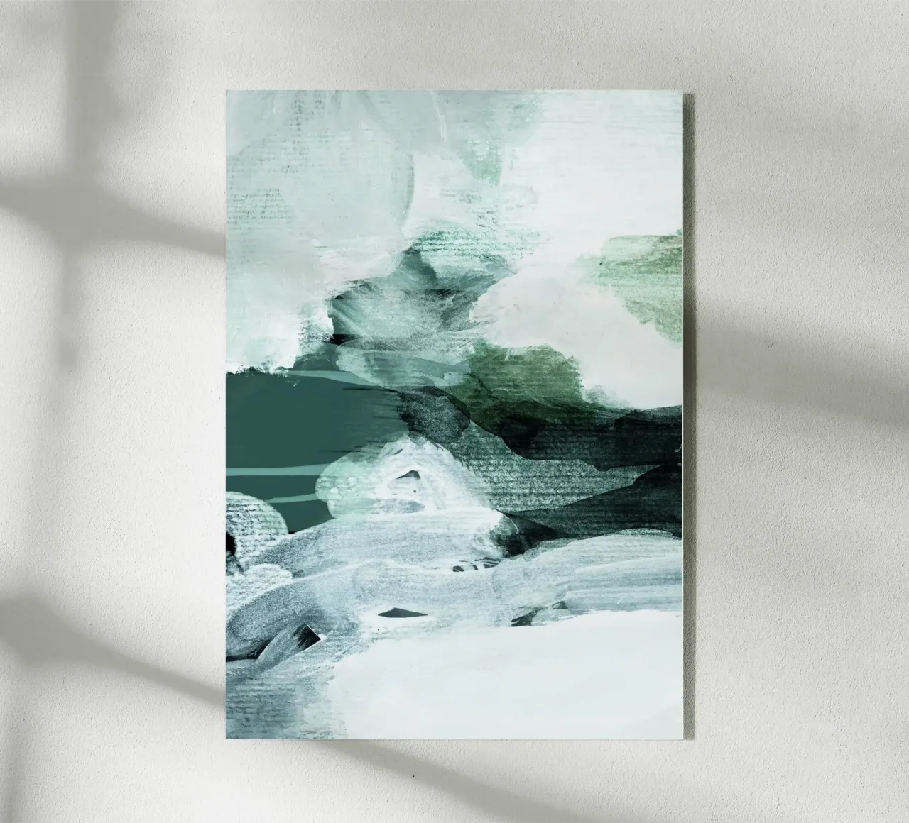 grey green brushstrokes 1 plexiglass da IRIS LEHNHARDT FINE ART