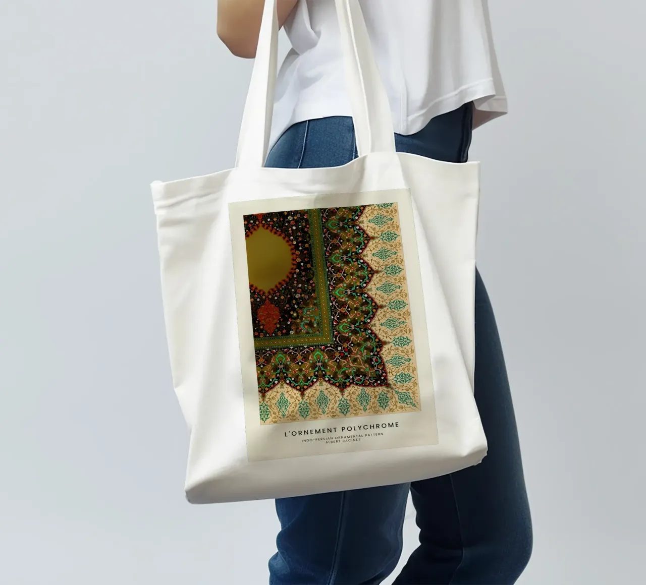 Racinet -  Indo-Persian Ornamental Pattern borsa in juta da Vintage by JUNIQE