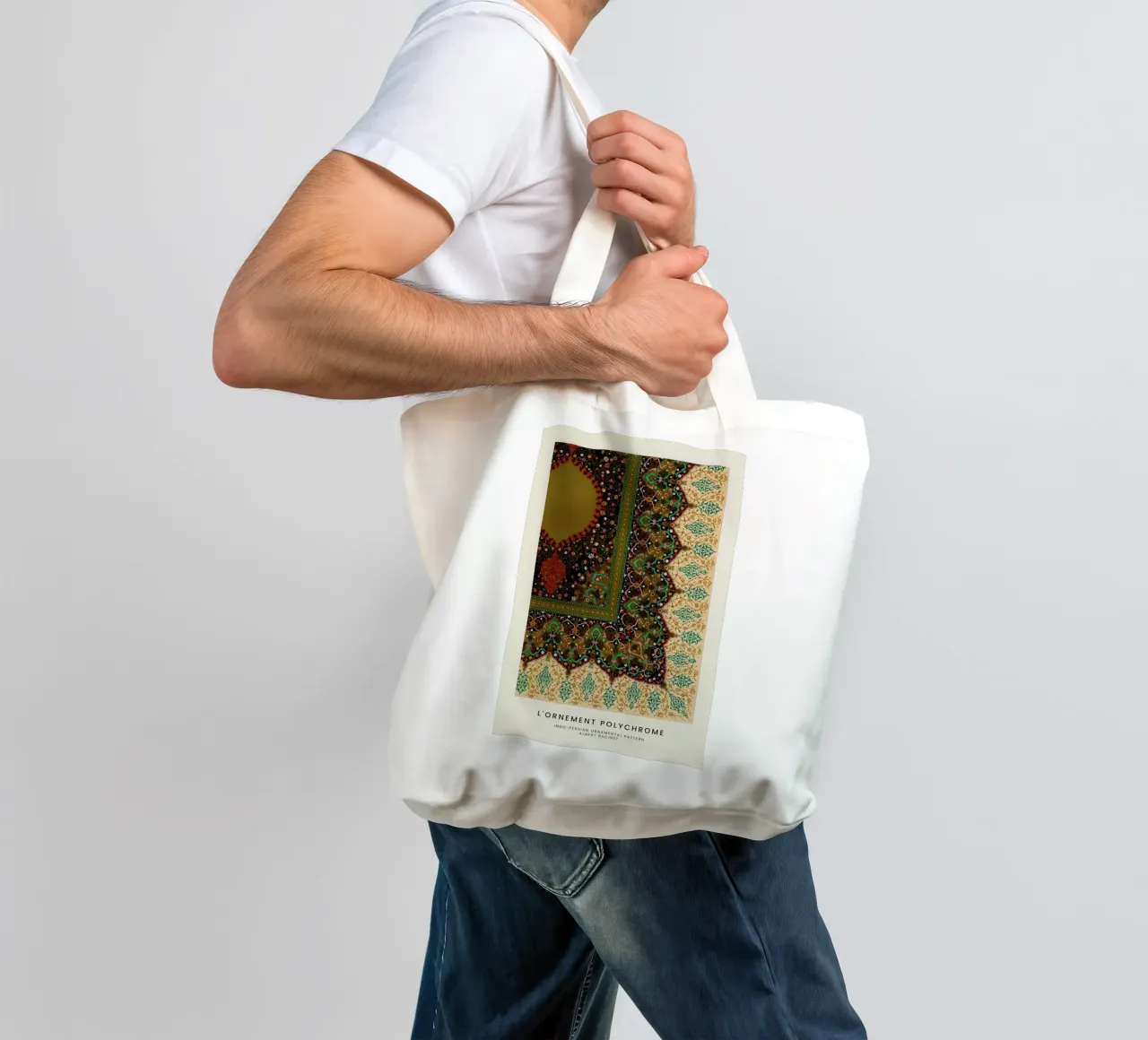 Racinet -  Indo-Persian Ornamental Pattern borsa in juta da Vintage by JUNIQE