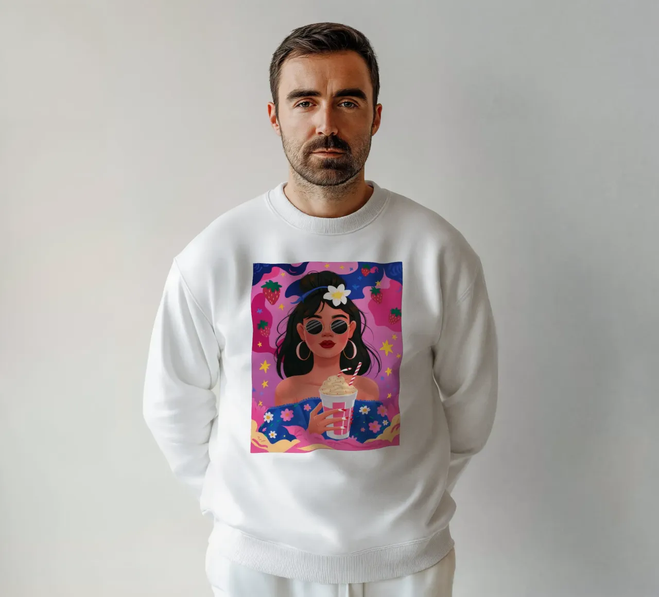 Floral Delight Sip sweatshirt by Petal Canvas