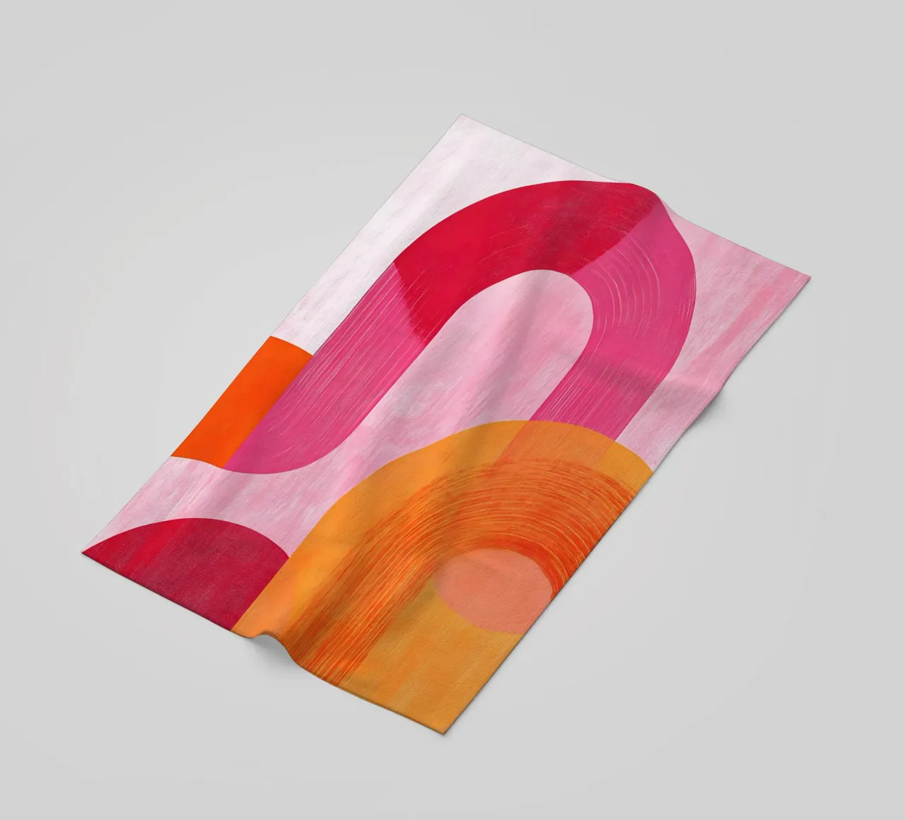 Pink and Orange Abstract telo mare da Gypsy Galleria