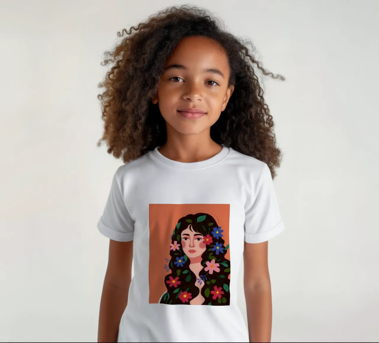 Blühende Haarharmonie Kinder T-Shirt von Petal Canvas