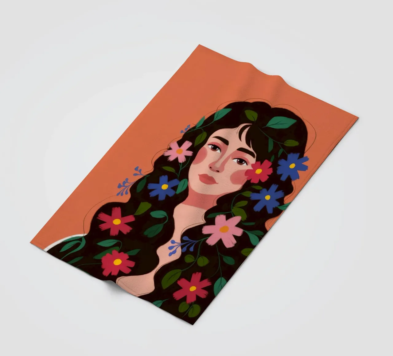 Blossoming Hair Harmony fleece blanket by Petal Canvas