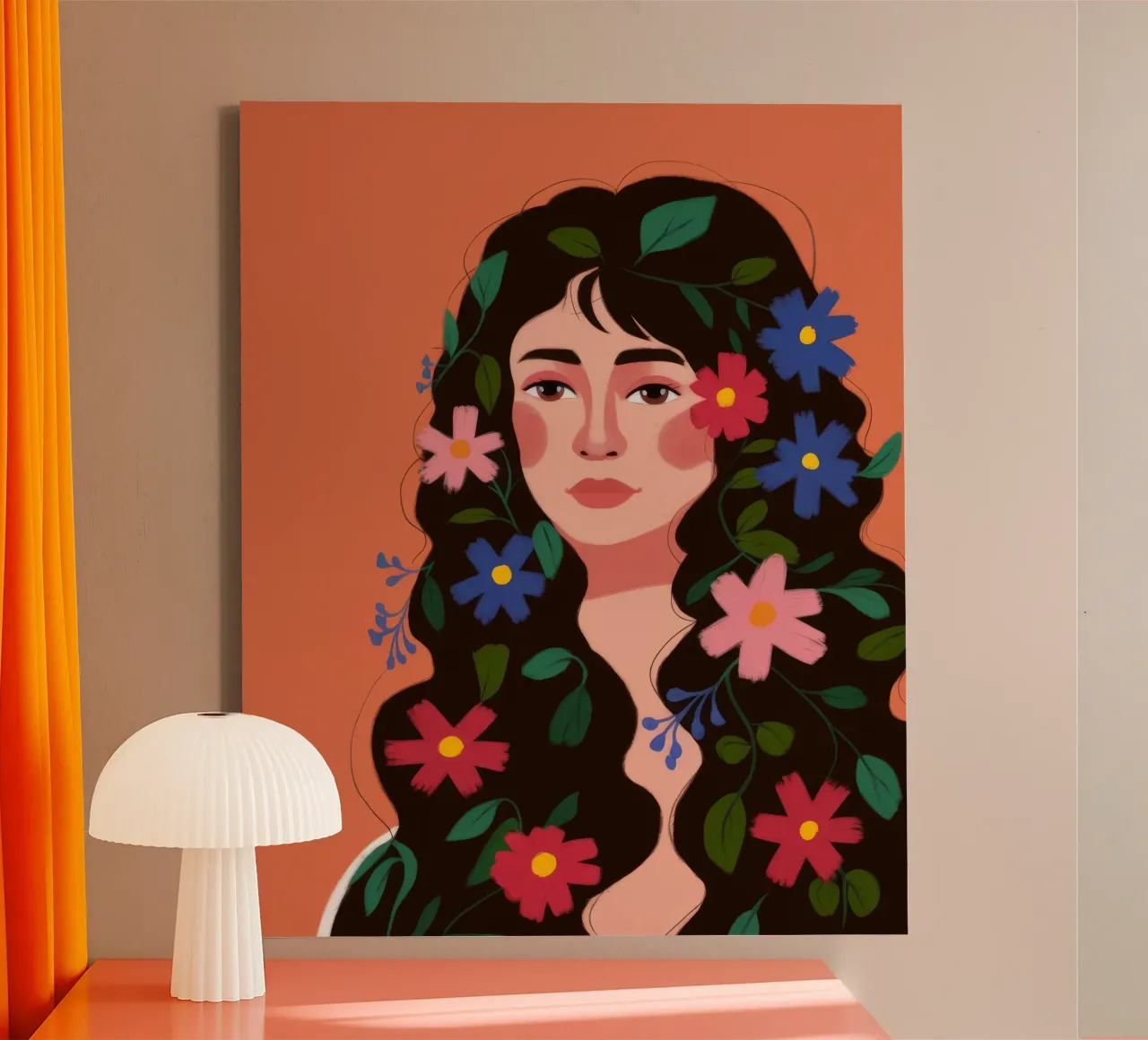 Armonia dei capelli in fiore tela con Cornice a cassetta da Petal Canvas