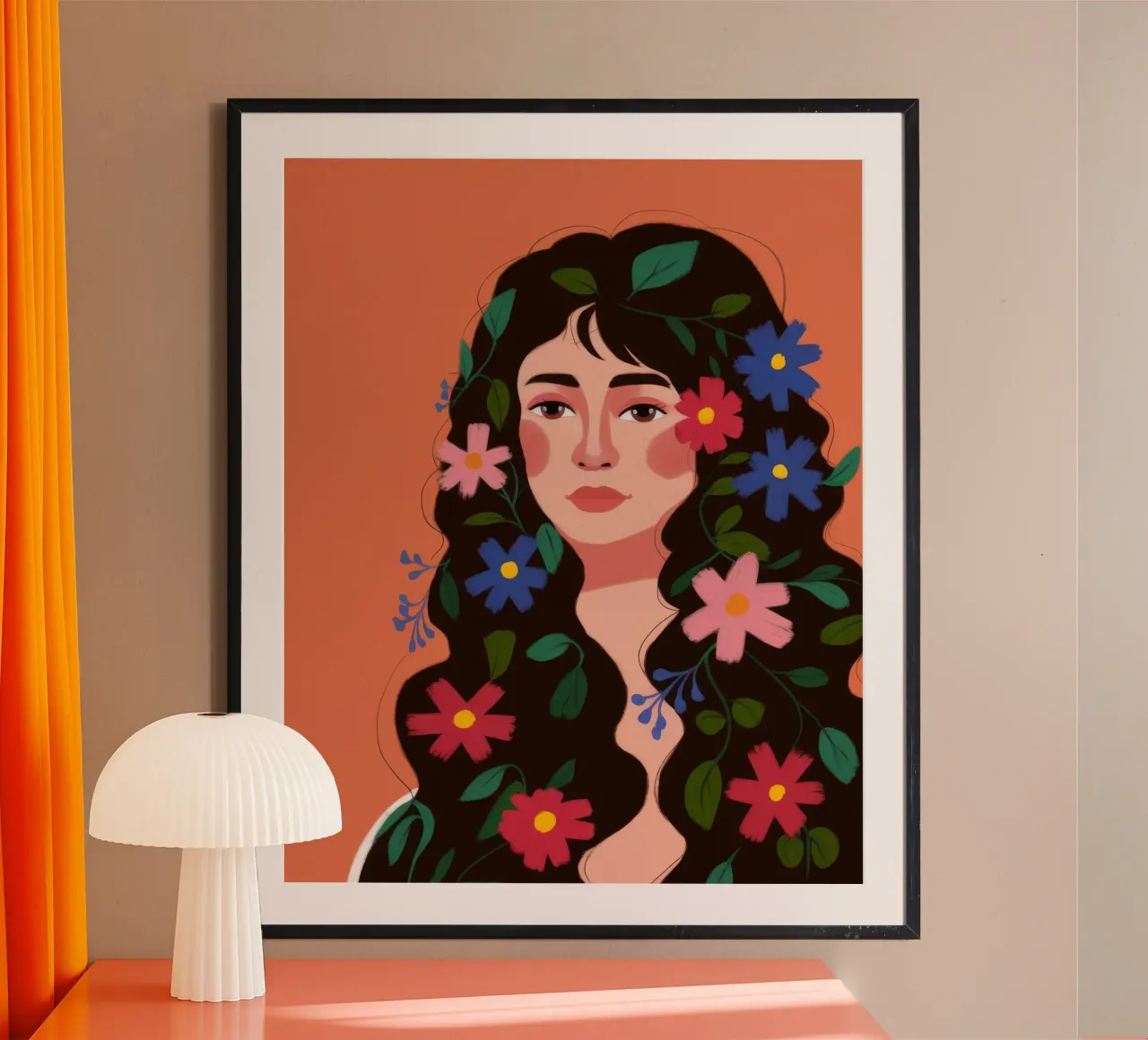 Armonia dei capelli in fiore poster con telaio in alluminio da Petal Canvas