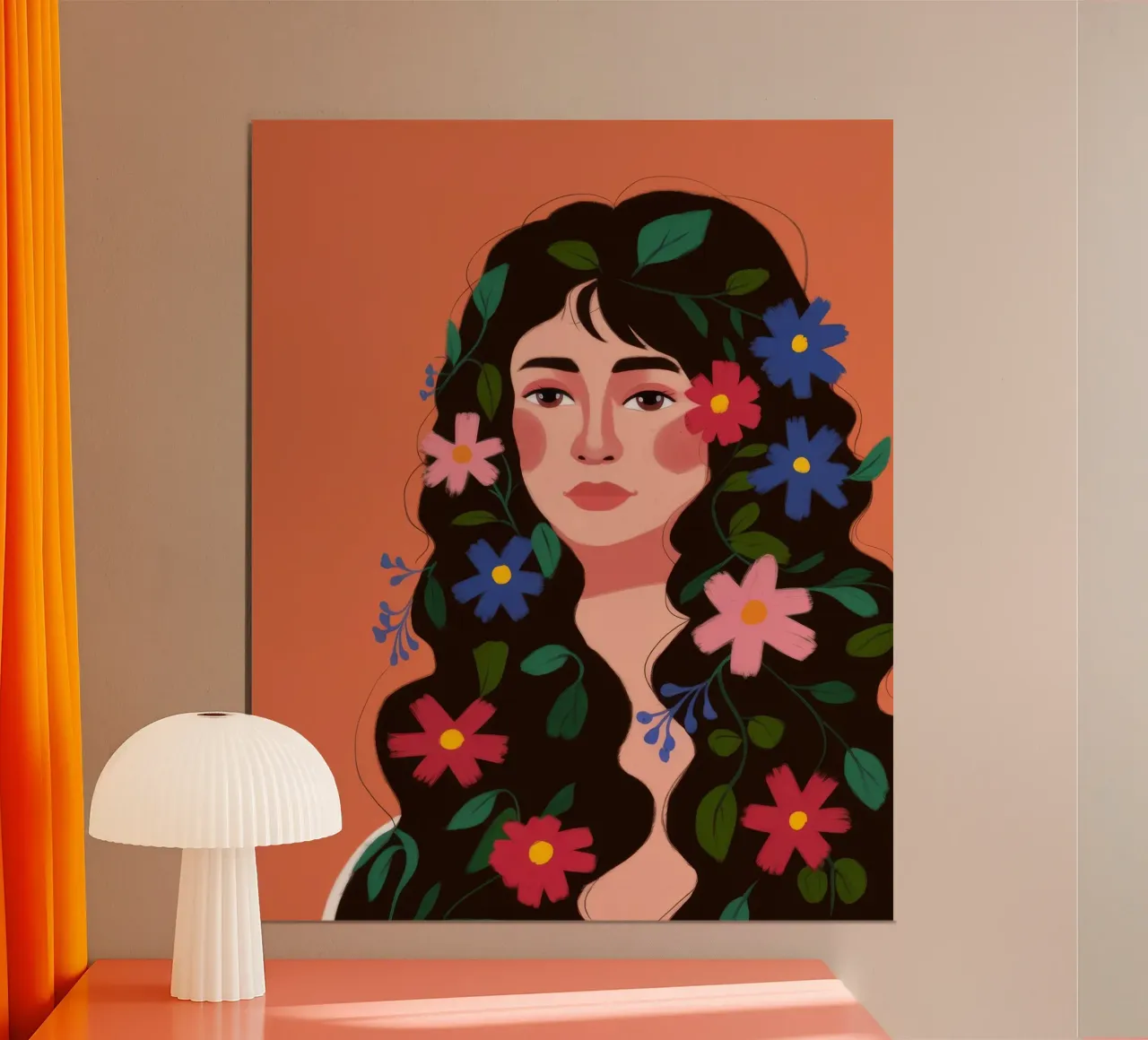 Armonia dei capelli in fiore poster con telaio in alluminio da Petal Canvas