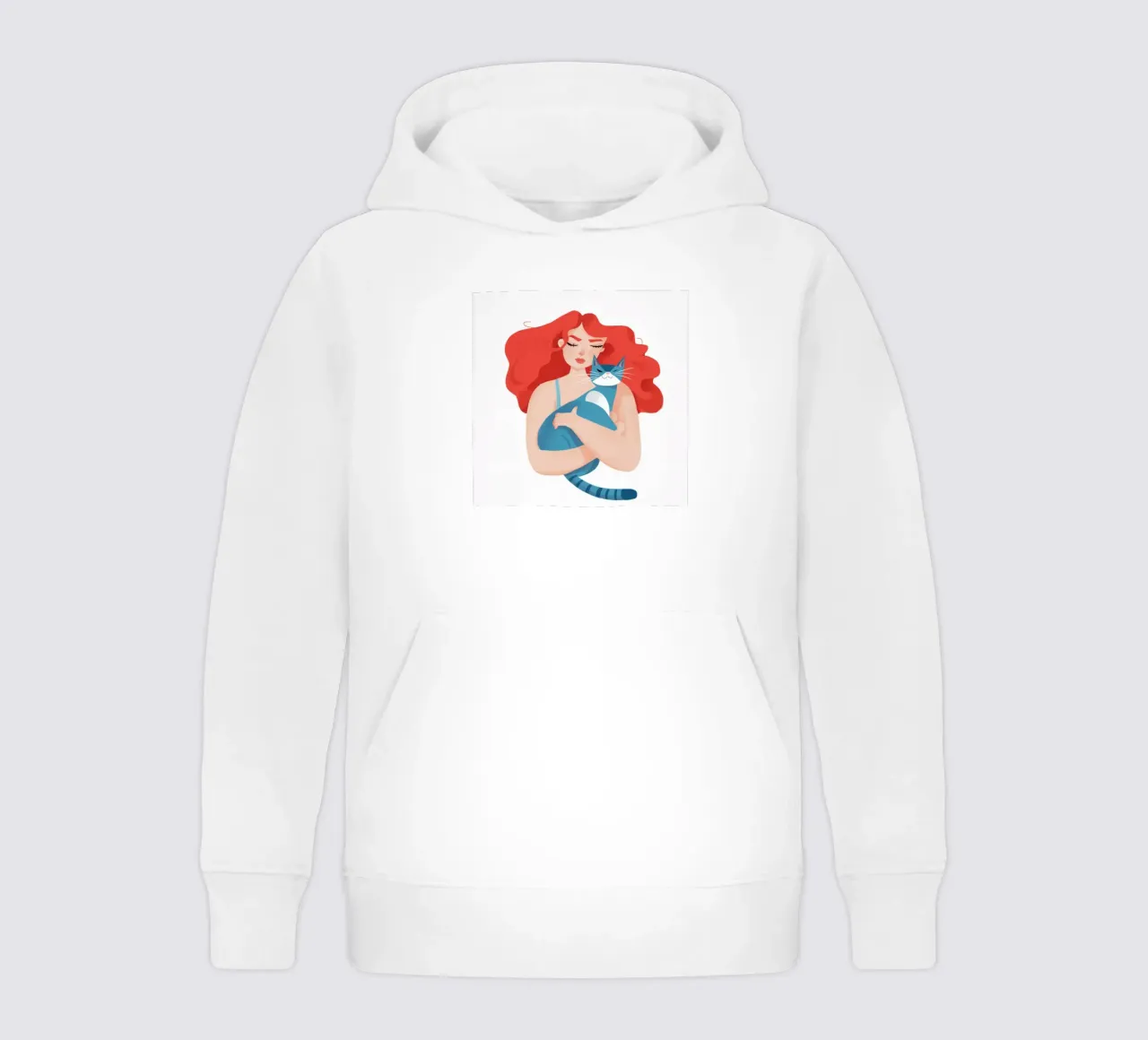 Feline Affection Embrace kids hoodie by Petal Canvas
