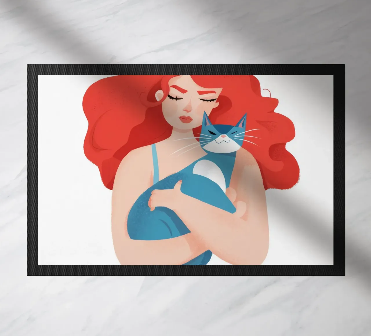Abbraccio di affetto felino zerbino da Petal Canvas