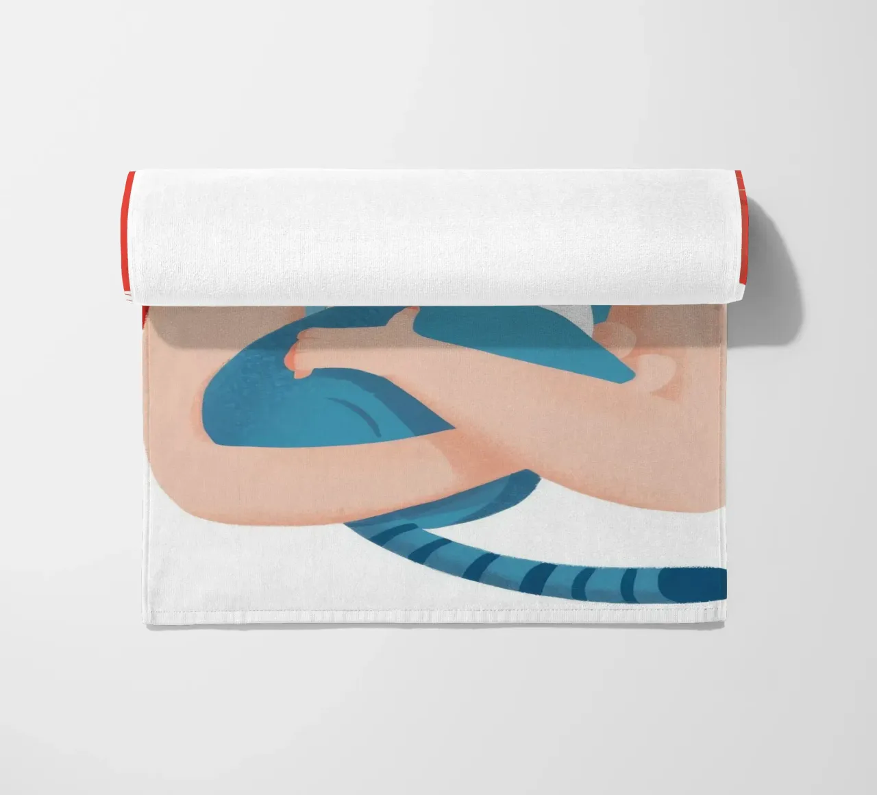 Abbraccio di affetto felino telo mare da Petal Canvas