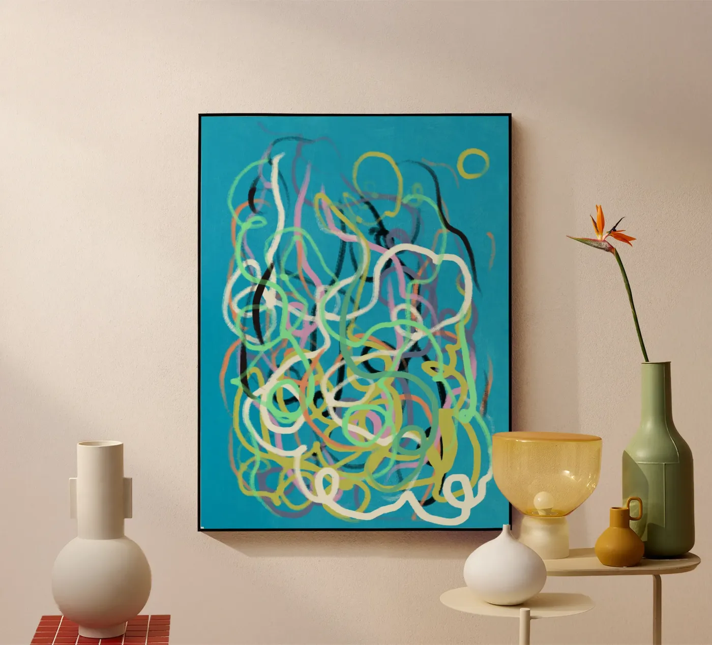 Line art flames Acryl-Glas von Little Dean