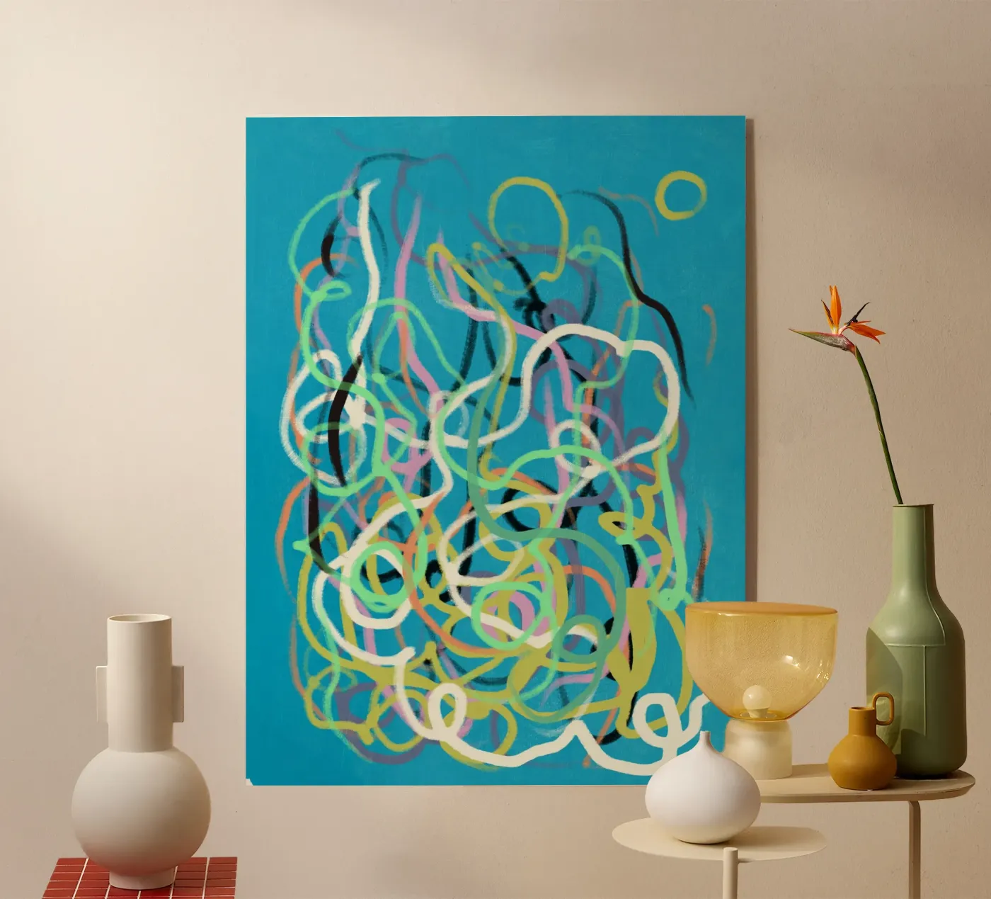 Line art flames Acryl-Glas von Little Dean
