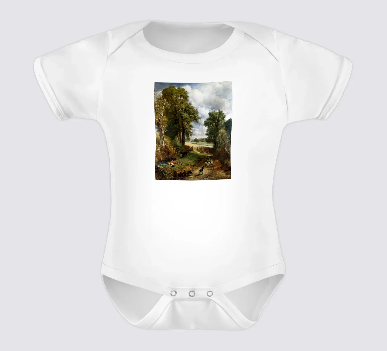 John Constable Art short-sleeve baby romper by Brooke
