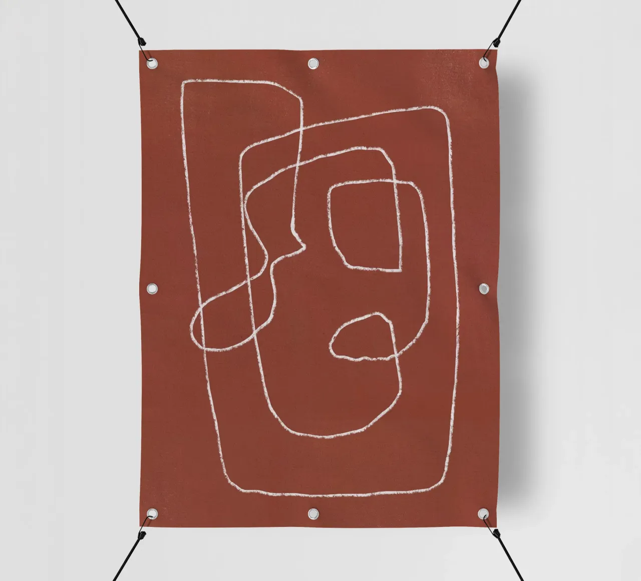 Dessin au trait abstrait - Mère et bébé bâche pvc de Little Dean