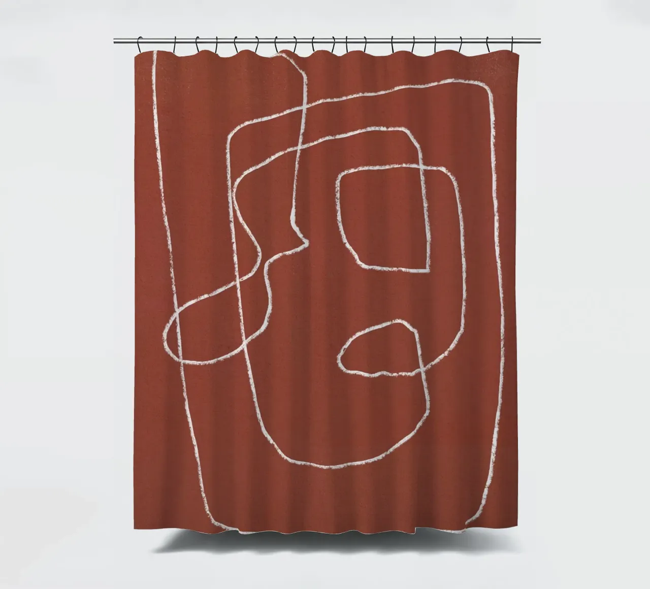 Line art abstract - Mother and the baby shower curtain by Little Dean