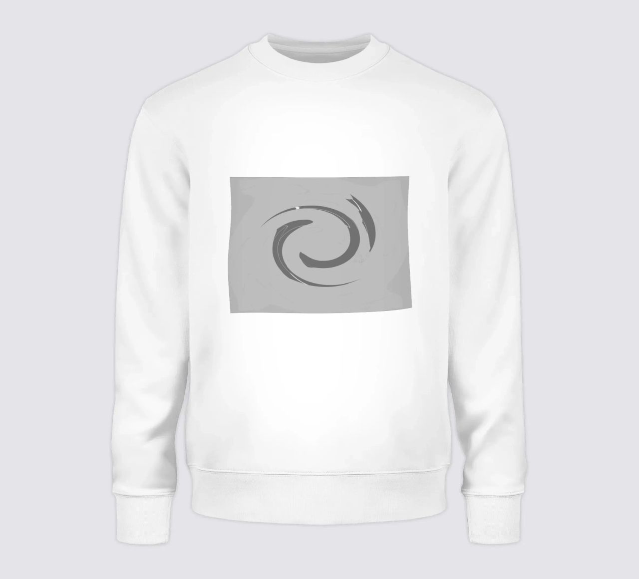 Abstract dynamic round patterns in grey sweatshirt by Something for you