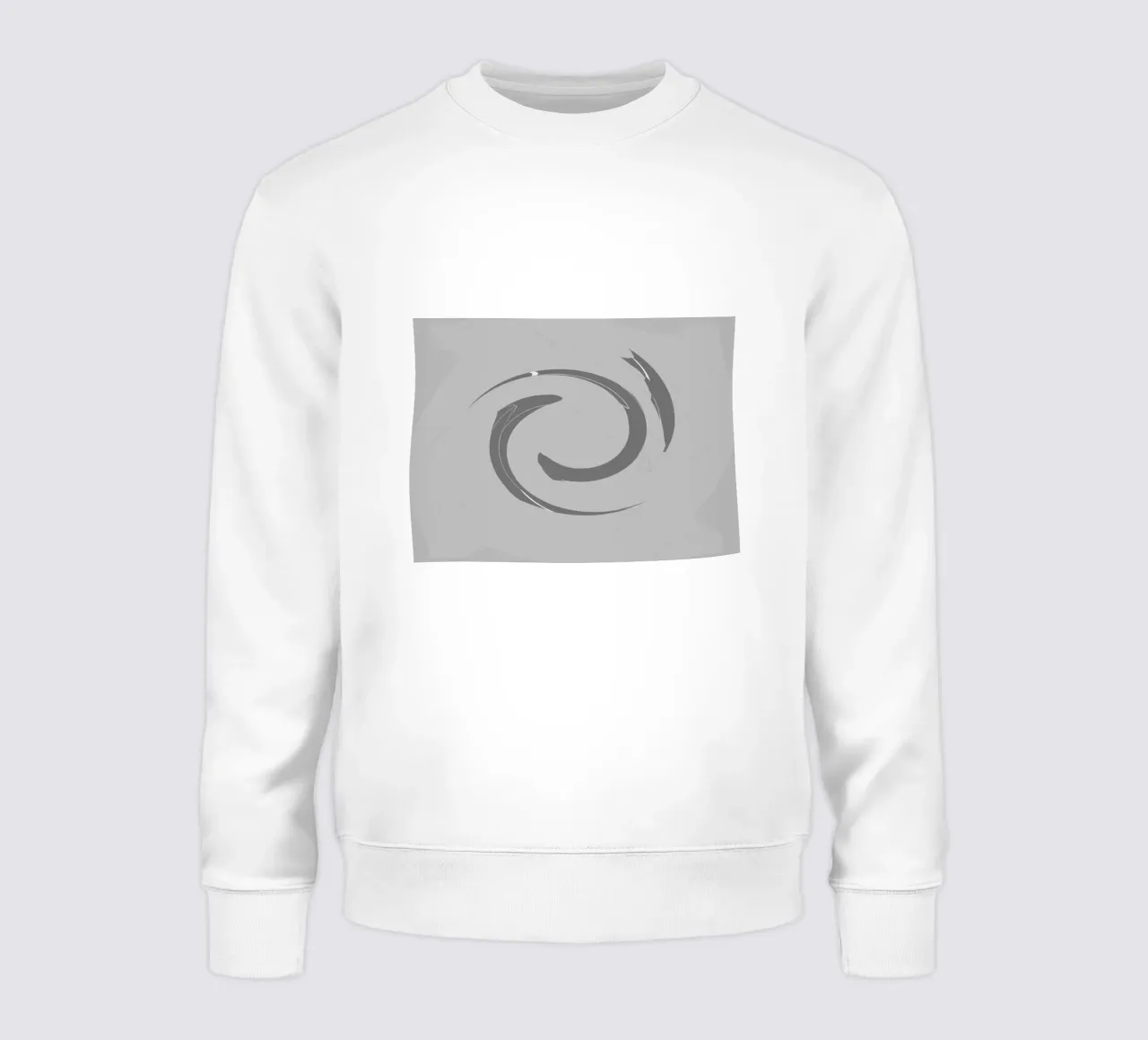 Abstract dynamic round patterns in grey sweatshirt by Something for you