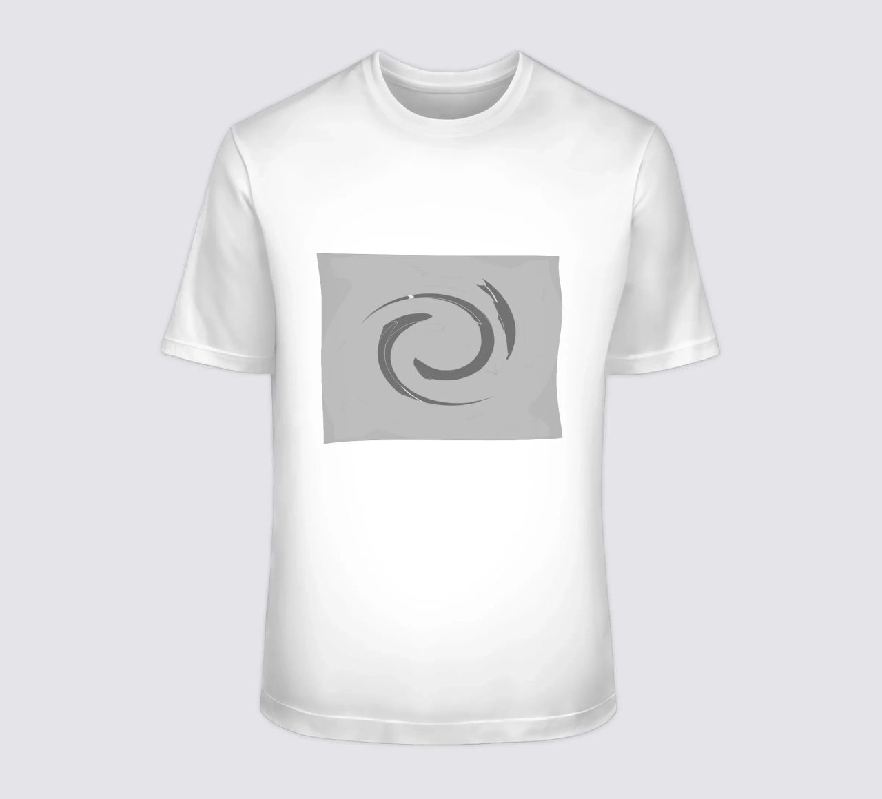 Abstract dynamic round patterns in grey t-shirt by Something for you