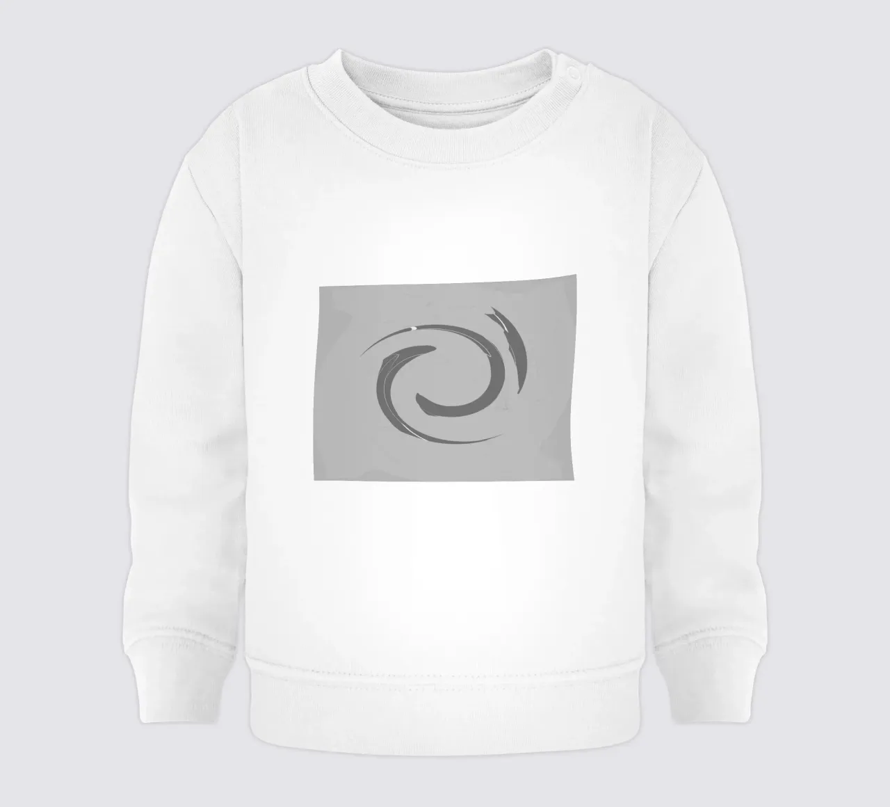 Abstract dynamic round patterns in grey baby sweatshirt by Something for you