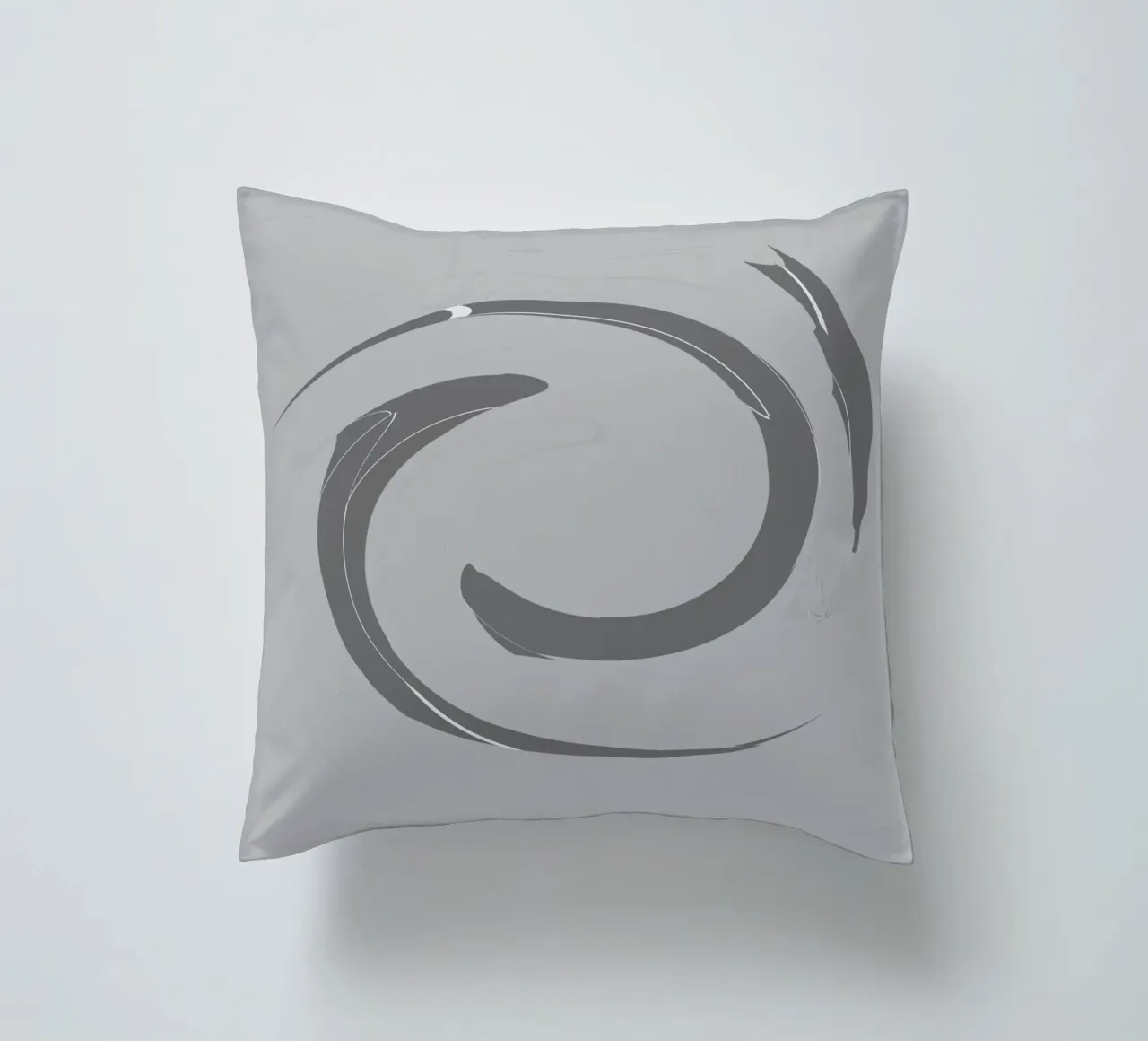 Abstract dynamic round patterns in grey decorative cushion by Something for you