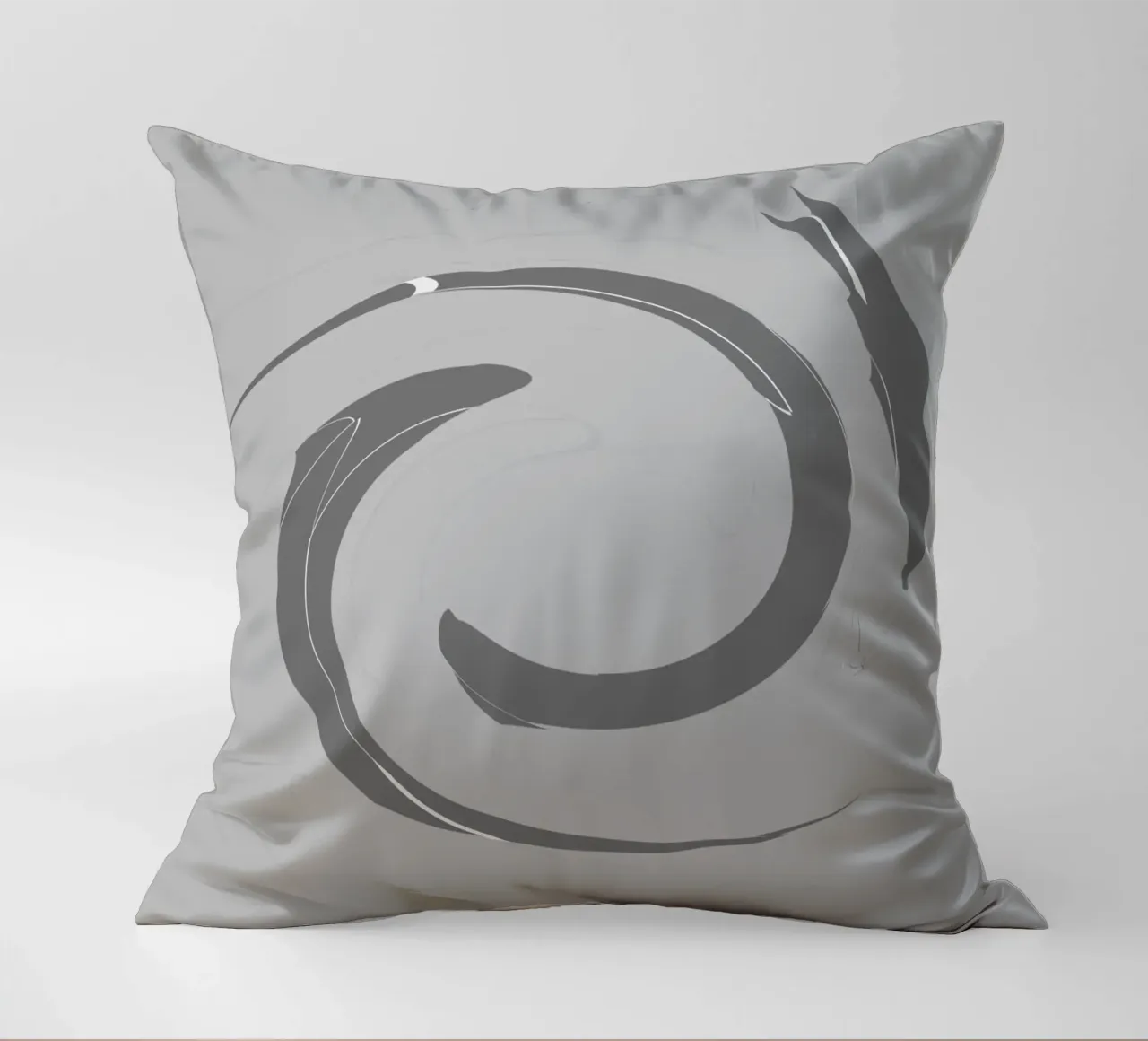 Abstract dynamic round patterns in grey decorative cushion by Something for you