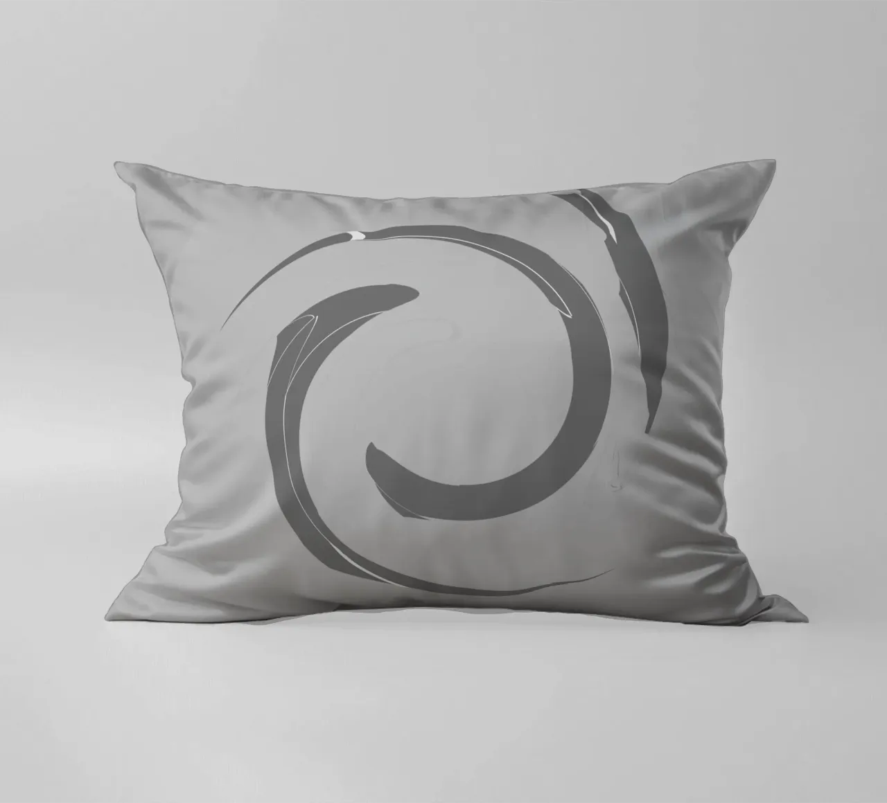 Abstract dynamic round patterns in grey decorative cushion by Something for you