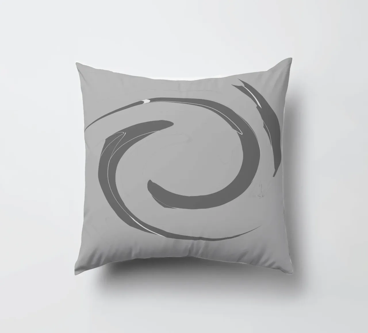 Abstract dynamic round patterns in grey decorative cushion by Something for you