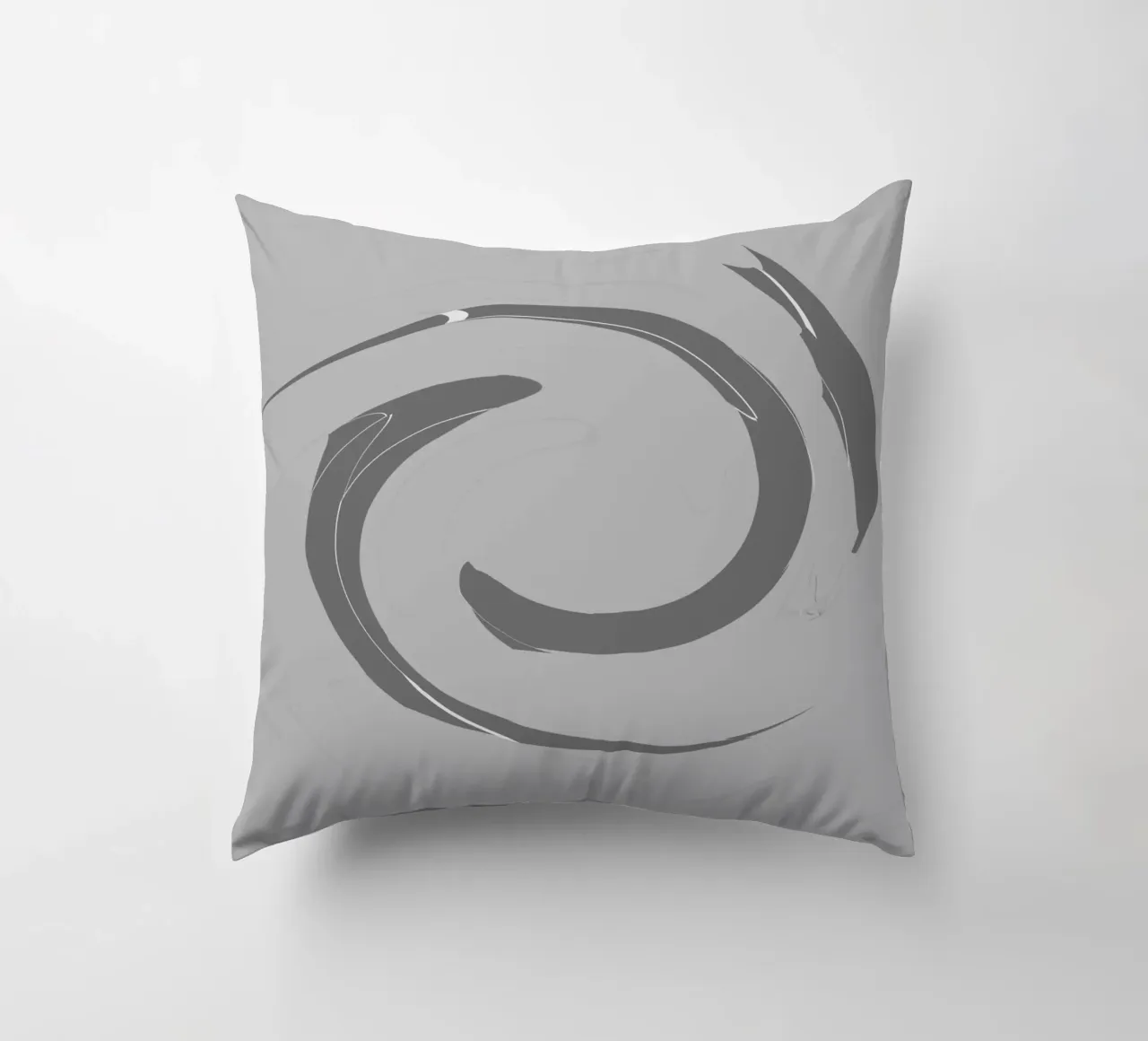 Abstract dynamic round patterns in grey decorative cushion by Something for you