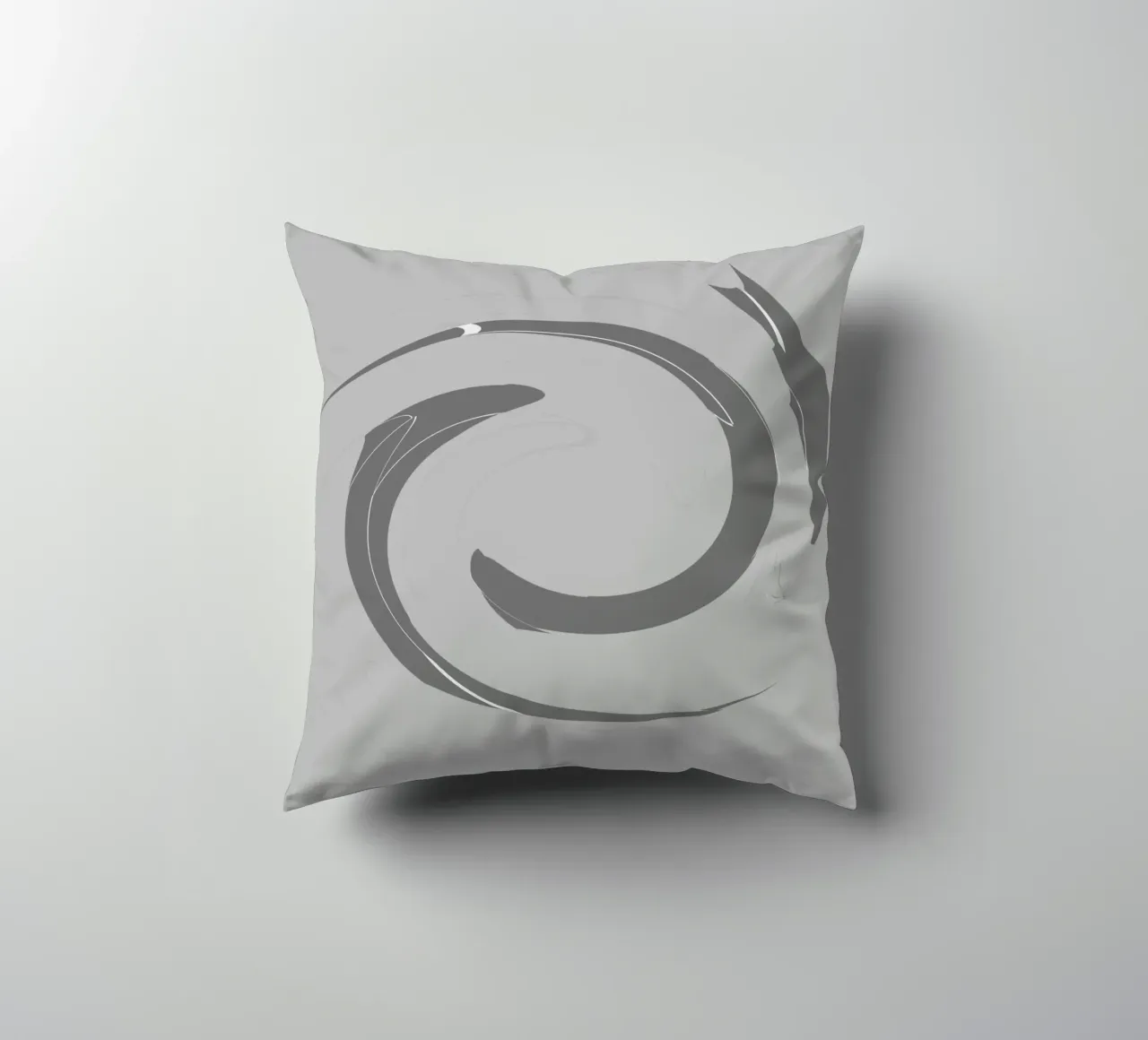 Abstract dynamic round patterns in grey decorative cushion by Something for you