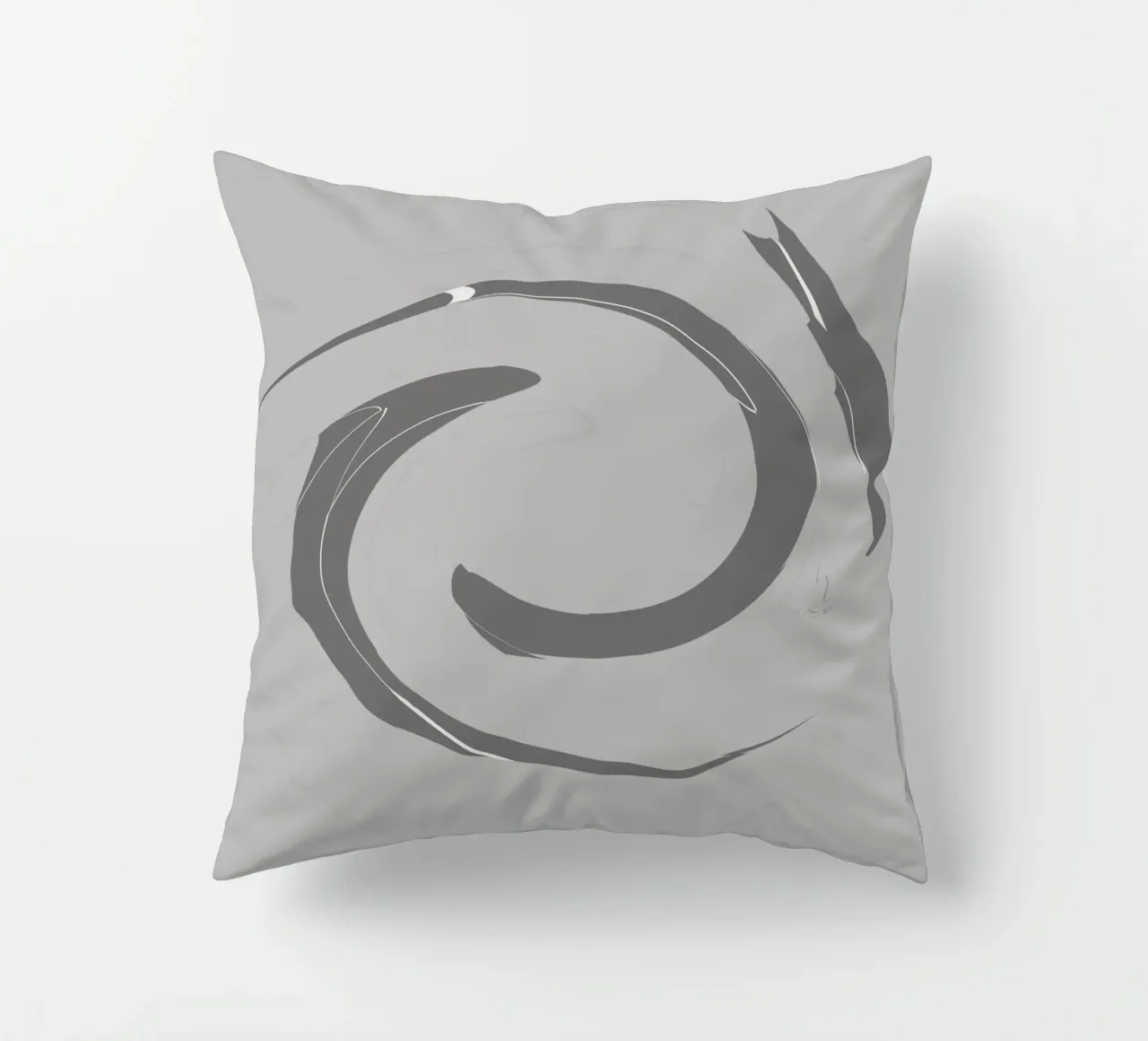 Abstract dynamic round patterns in grey decorative cushion by Something for you