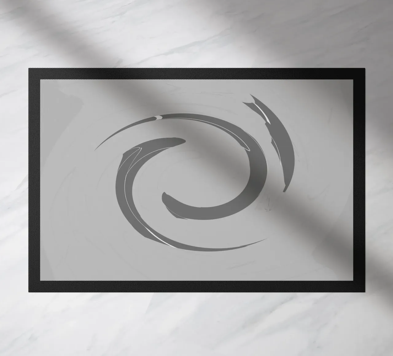 Abstract dynamic round patterns in grey doormat by Something for you