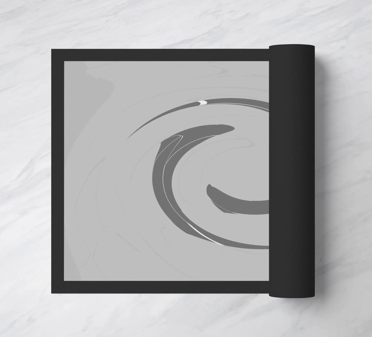 Abstract dynamic round patterns in grey doormat by Something for you
