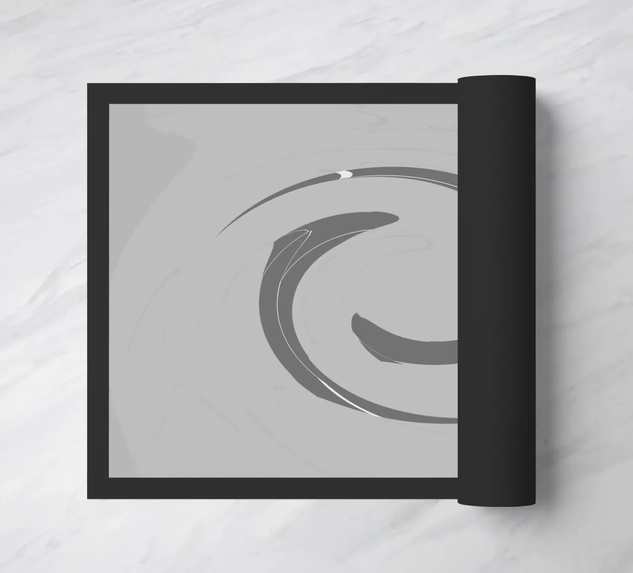 Abstract dynamic round patterns in grey doormat by Something for you